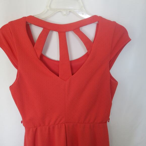 IZ BYER Mini Dress Sleeveless Size S Women  Scoop Neck Spring Summer Coral - Picture 5 of 8